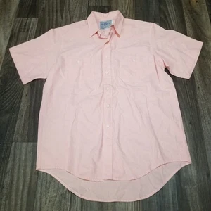 Vintage Wrangler Shirt Mens Large Pink Button Up Short Sleeve Cotton Discolored - Picture 1 of 12