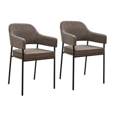 B-Ware SVITA SCARLETT 2er Set Esszimmerstühle Armlehnenstuhl Polsterstuhl Braun - Bild 1 von 4