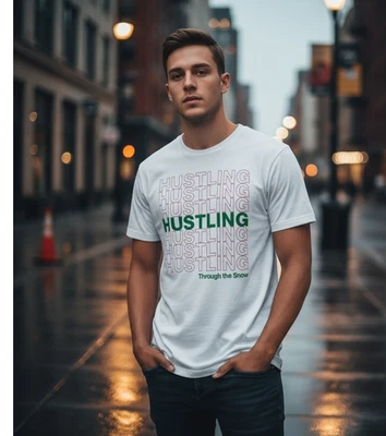 Camiseta Para Hombre Niño Peligrosa "Apresurándose por la Nieve" PEQUEÑA Blanca Vacaciones Nueva Con Etiquetas Foto 1 de 4