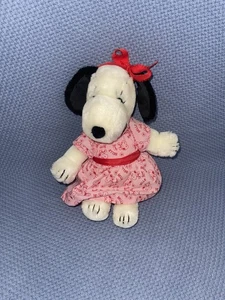 Snoopy Schwester Belle Plüsch Hund 1968 Stofftier Puppe Spielzeug Figur Vintage Kleid Mädchen selten - Bild 1 von 6