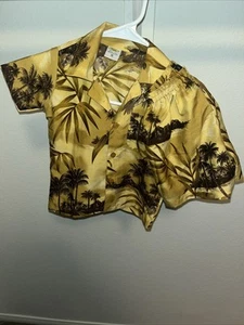 Rima Kids Boys Short Sleeve Gold Hawaiian Shirt and Shorts Set Size Small - Picture 1 of 10