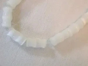 36 CUENTAS DE FIBRA ÓPTICA BLANCA OJO DE GATO 10MMX5MM ~cat27 Foto 1 de 1