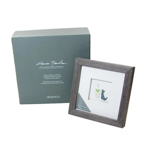 NIB Demdaco 6" Framed Pebble Wall Art Purrfect Petals Black Cat by Sharon Nowlan - Picture 1 of 7