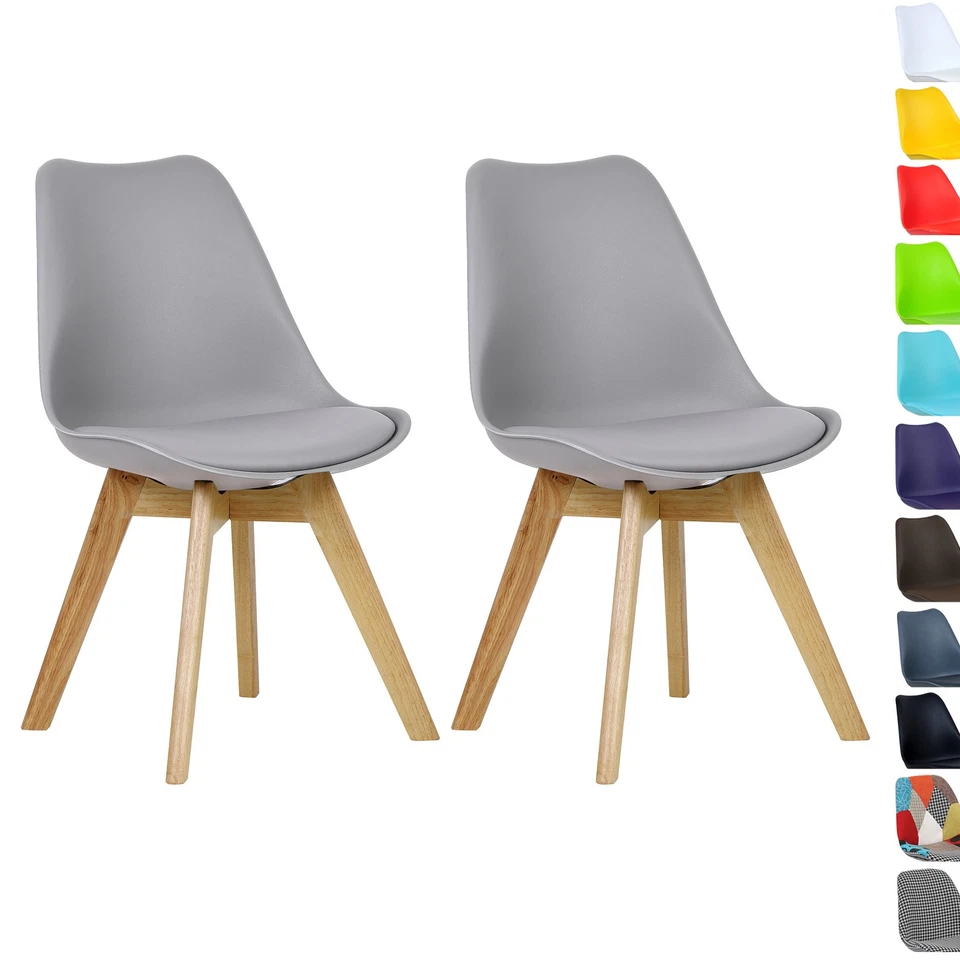 Woltu Esszimmerstuhl - Grau, 2 Stück (BH29gr-2)