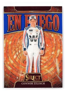2025 Panini Select #12 Connor Zilisch En Fuego Blue Prizm /49 NASCAR Rookie RC - Bild 1 von 2