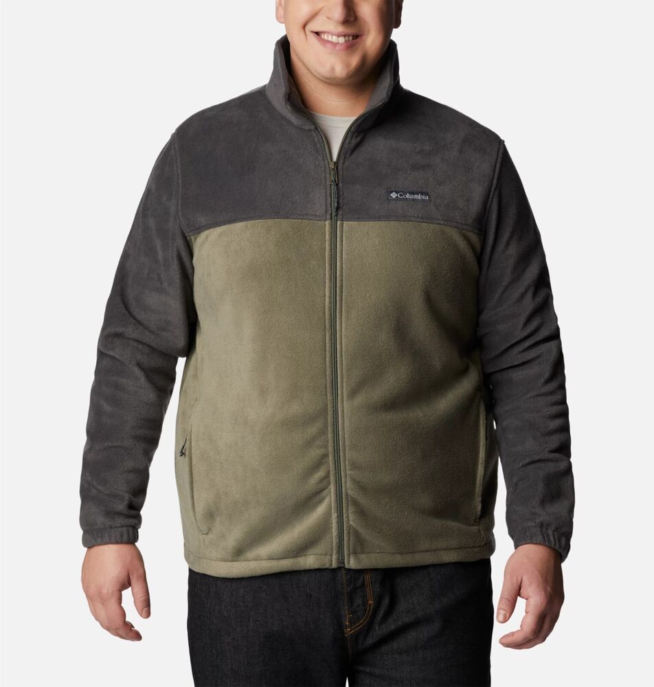 Columbia Full Zip Steens Mountain 2.0 Men's Fleece Jacket Black Gray Size 6XL