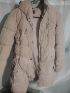 A.n.a. Pink Puffy With Woolly Hood A New Approach Women's Winter Coat Zip& But - Picture 1 of 17
