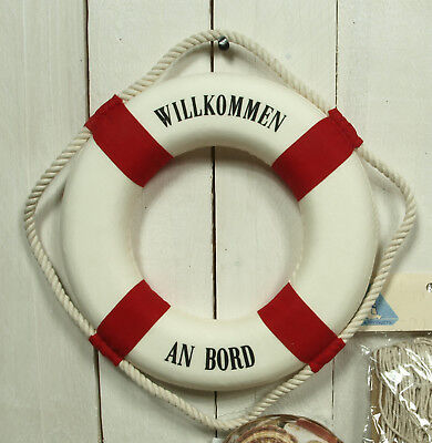 Deko Rettungsring 25 Cm Rot/weiß Willkommen An Bord Maritime Dekoration • 8.90€