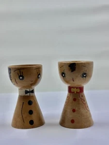 Pair of Vintage Napco Egg Cups Mr. & Mrs Hand Painted - Japan - Picture 1 of 7