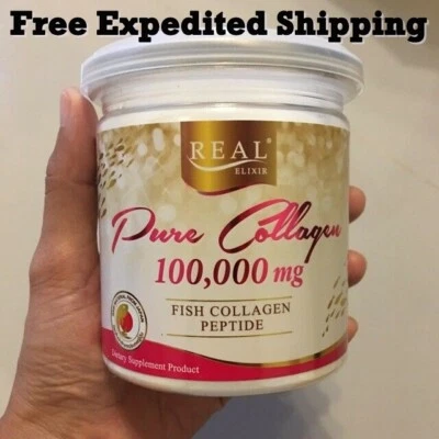 1 X Real Elixir Colágeno Puro 100.000 Mg Péptido de Colágeno de Pescado Reducir Arrugas  Foto 1 de 4
