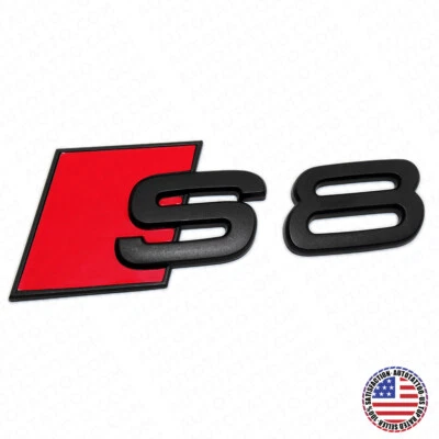 For Audi S8 Matte Black Rear Letter Tail Badge Trunk Emblem Badge Logo Sport  - Image 1 of 4