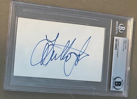 LORETTA LYNN SIGNED INDEX CARD BAS BECKETT AUTHENTICATED BAS SLAB AUTO Cover