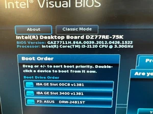Intel Extreme Board DZ77RE-75K Motherboard, I3 -2120 16 GB Ram W/ I/O Plate - Bild 1 von 6