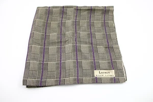 Sophisticated Lauren Ralph Lauren Purple Black Glen Plaid Square Silk Scarf - Picture 1 of 12
