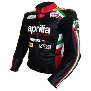 APRILIA Motorbike/ Motorcycle Leather Jacket MOTOGP Racing Biker Leather Jackets - Picture 1 of 3