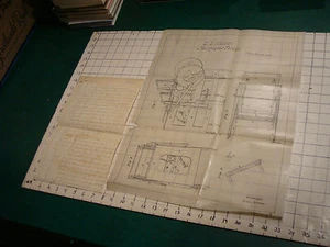 original HAND WRITTEN patent ap 1850 w drawing C S WATSON for NEWSPAPER FOLDING - Picture 1 of 6
