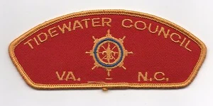 Tidewater Council CSP T-1, (First Council CSP) Rolled Edge Yellow Brd, Mint! - Picture 1 of 1