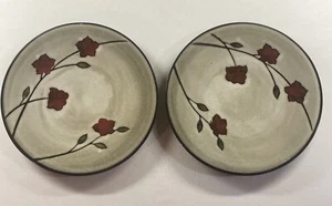 2 Santa Rosa by Sonoma Home Dinner Plates Brown Tan Red Flowers 11.5” - Picture 1 of 11