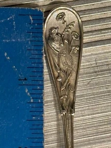 Tiffany Audubon Japanese Sterling Silver demitasse spoon 4.75” gilt - Picture 1 of 3