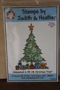 Estampillas de Judith & Heather sin montar árbol de Navidad sello de goma nuevo en paquete L#601 - Imagen 1 de 3