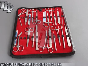 49 PC US MILITARY FIELD DISSECTION SURGICAL VETERINARY INSTRUMENTS KIT DS-1112 - Picture 1 of 3