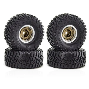 1.0'' Aluminum Alloy Wheel Hubs Rubber Tires For SCX24 FMS24 TRX4M-W188 RC Car - Picture 1 of 11