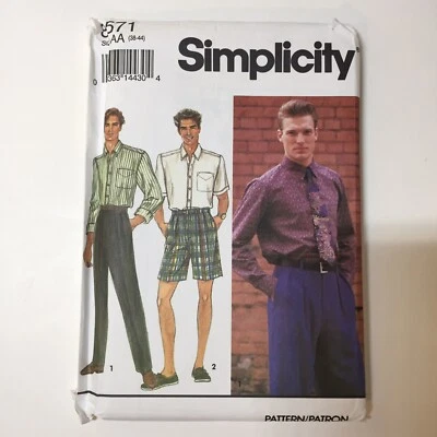 Simplicity 8571 Size 38-44 Men's Pants Shorts Button Down Shirt - Image 1 of 3