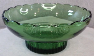 Vtg MCM E.O. Brody Green Glass Candy Trinket Dish USA Scalloped Edge Bowl M2000 - Picture 1 of 10