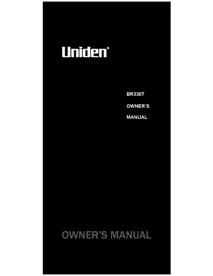 Uniden BR330T Instructions Operating Manual User Guide COIL BOUND - Image 1 of 4