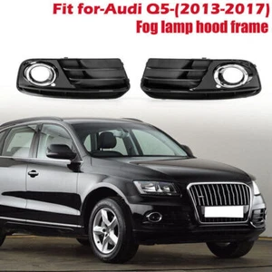 Front Bumper Lower Bezel Fog Light Grilles Cover For Audi Q5 2013 2014 2015 2016 - Foto 1 di 9