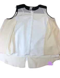 NWT DKNYC Color Block White 3X Blouse Woman Plus Size  Orig. $79.50 - Picture 1 of 5