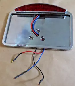 Chrome Half Moon LED Taillight & License Plate Mount Harley & Others TESTED - Bild 1 von 3