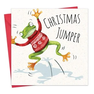 Funny Christmas Wrapping Paper - Frog - 2, 4 or 6 Sheets & Tags - Card Available - Picture 1 of 37