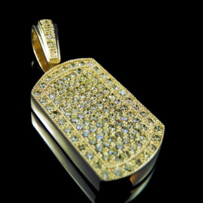 JUEGO DE MINI COLGANTE Y COLLAR ETIQUETA DE PERRO ACABADO ORO AMARILLO 14K CANARY LAB SIMULATE ON Foto 1 de 4