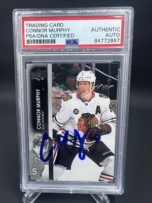 Connor Murphy Firmado 2021-22 Cubierta Superior IP Automático PSA/DNA Chicago Blackhawks Foto 1 de 2