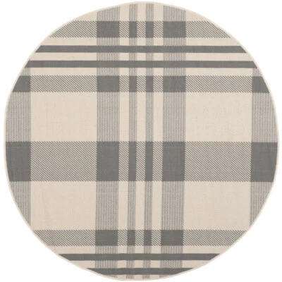 SAFAVIEH Outdoor CY6201-236 Courtyard  Grey / Bone Rug - Image 1 of 4