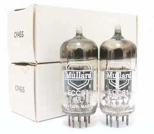 NOS Match 1 pair Mullard ECC81 12AT7 TUBES Blackburn 3 hole for amplifier 1# - Picture 1 of 9