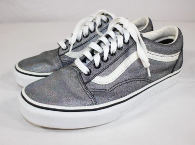 Vans Shoes Women's 9.5 Old Skool Prism Suede Sneaker Sparkle Holographic Silver - Image 1 of 4