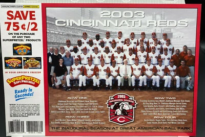 Team Photo Cincinnati Reds 2003 GABP Inaugural Season Stadium Giveaway Promotion - Image 1 of 4