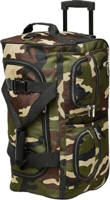 Bolsa de lona con ruedas Rockland 22′′ - Equipaje de viaje con ruedas | Rosa, verde camuflaje, negro Foto 1 de 4