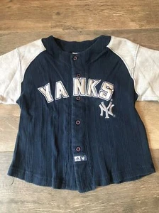 Vintage NY Yankees Boys long sleeve jersey size 7 Adidas - Picture 1 of 8