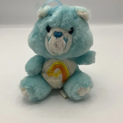 Retro 1983 Kenner Care Bears Wish Bear 6" Mini Plush Stuffed Animal, Vintage - Image 1 of 2
