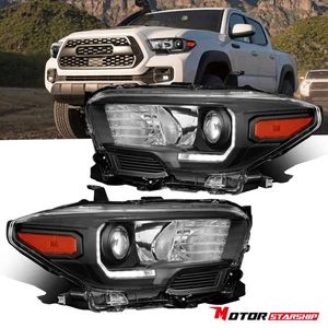 DRL Projector Halogen Headlights for Toyota Tacoma 2016-2021 w/ LED Black - Imagen 1 de 16
