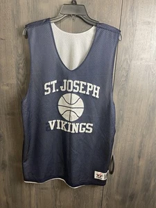 Vintage 90’s St Joseph Vikings Basketball Jersey Adult Large #38 Navy Blue - Picture 1 of 7