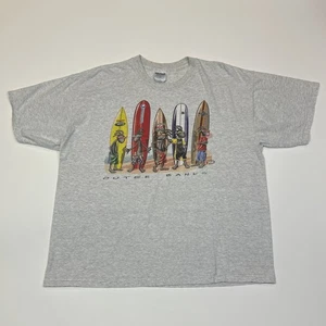 Vintage Y2K Surf Style Outer Banks T-Shirt Herren XXL 2XL grau Grafik Tee Gildan - Bild 1 von 14