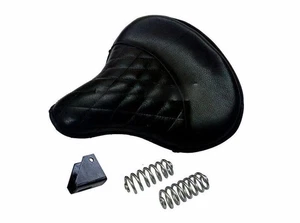 Leder Schwarzer Sitz Mit Federn Für Royal Enfield Standard Bullet 350 500 - Bild 1 von 6