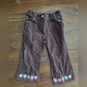 GYMBOREE Girls 18/24M Brown Corduroy Snowflake Pants - Picture 1 of 7