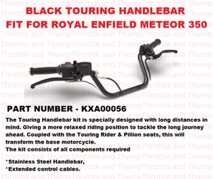 BLACK TOURING HANDLEBAR FIT FOR ROYAL ENFIELD METEOR 350 - Picture 1 of 3