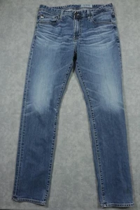 Pantalones de mezclilla AG Adriano Goldschmied Everrett para hombre 34R azul ajustados rectos envejecidos - Imagen 1 de 10