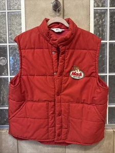 Chaleco acolchado rojo de colección Mack The Greatest Name In Trucks años 70 MBA para hombre - XL - Imagen 1 de 7